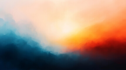 Fototapeta premium abstract artwork with energetic tones transitioning from blue to orange, creating vibrant and dynamic atmosphere.