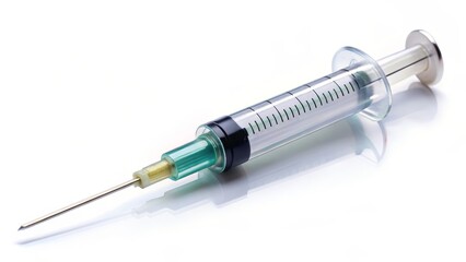 Fototapeta premium Medical Syringe on White Background