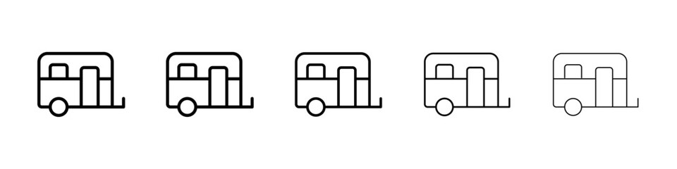 Camping caravan icon Vector logo sign