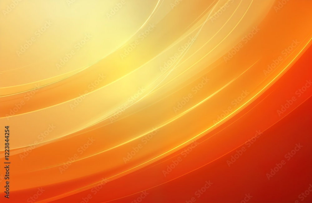 Poster Abstract orange background with elegant, glowing lines creating sense of movement. Modern design with luxurious feel. Ideal for variety of graphic projects as wallpapers, presentations, banners,