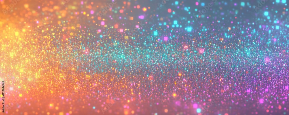 Poster vibrant abstract background with colorful squares soft diffused lighting pixel art dreamy atmosphere