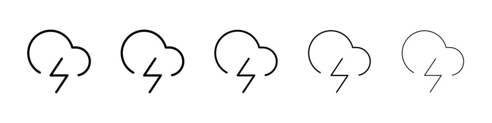 Cloud lightening icon Vector logo sign