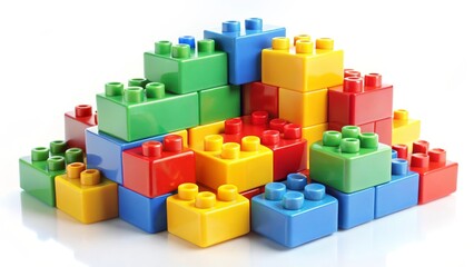 Fototapeta premium Colorful Plastic Building Blocks