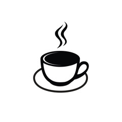 vector design of a cup filled with hot drink with smoke elements