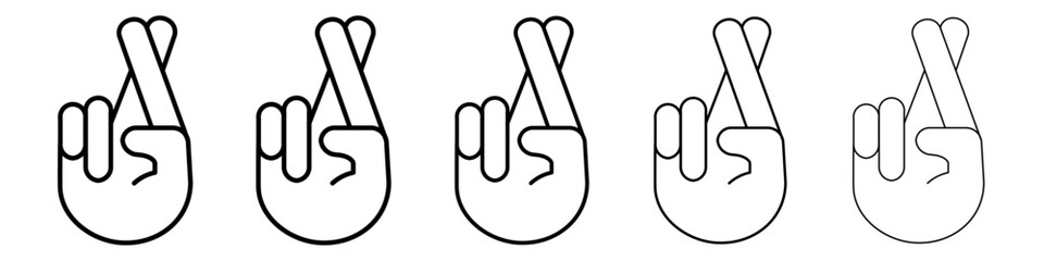Crossed fingers icon Vector logo sign
