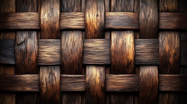 Woven basket texture with intricate details and natural tones.