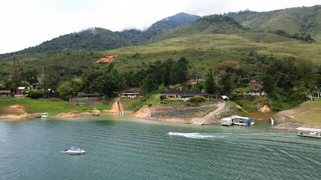 lake calima and surrounding mountains in colombia