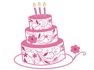 birthday cake with candles