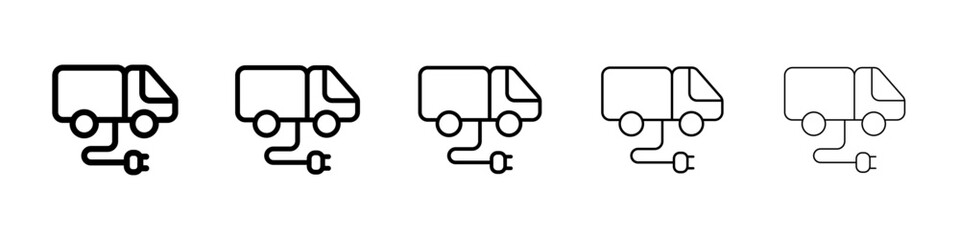 Electric truck icon Vector logo sign