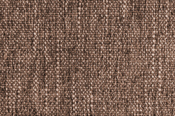 Brown Jacquard fabric with large loose woven, coarse weave texture upholstery cloth. Textile...