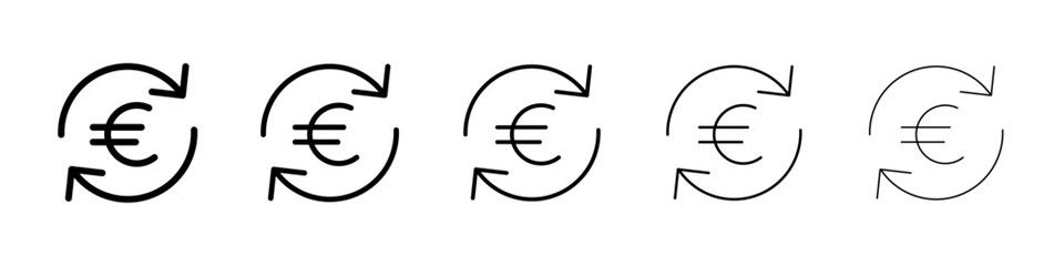Euro refund icon Vector logo sign