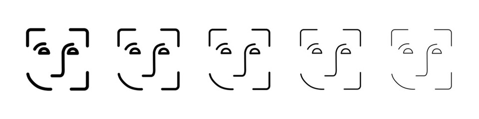 Face scan icon Vector logo sign