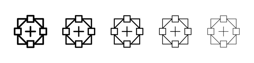 Obraz premium Four point connection icon Vector logo sign