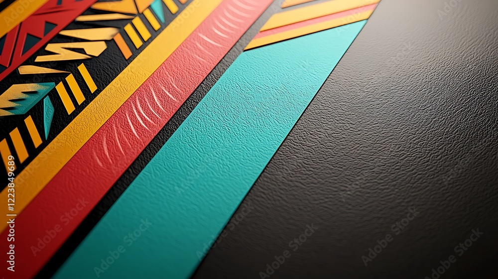 Poster colorful abstract patterns on textured surface