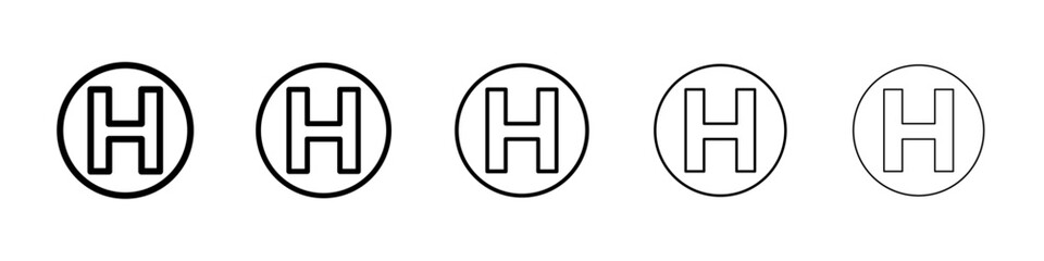 Helipad icon Vector logo sign