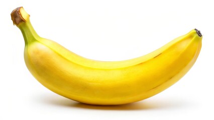 Single Ripe Banana on White Background