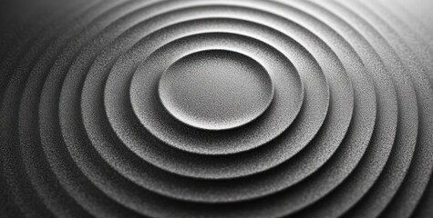 Naklejka premium Minimalist Concentric Circles High Contrast Black White Background Texture Design