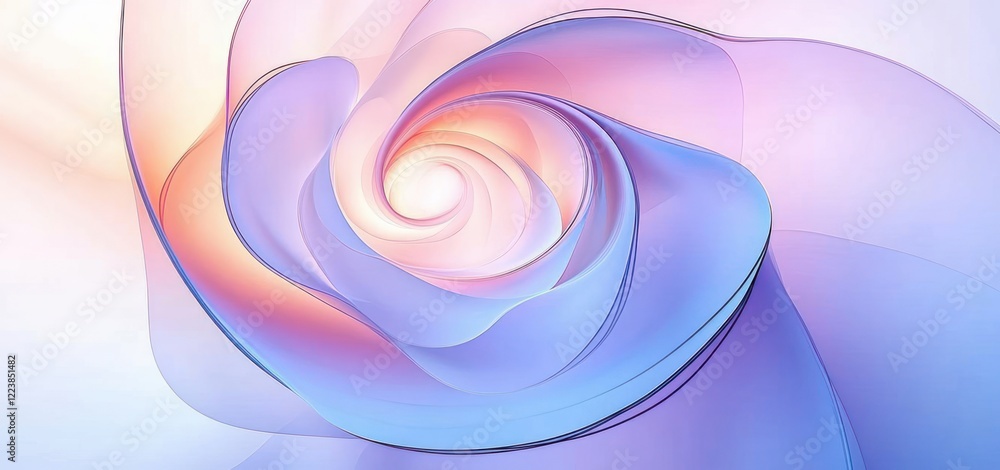 Aufkleber abstract background design minimalist 3d render soft pastel colors smooth gradients circular shapes