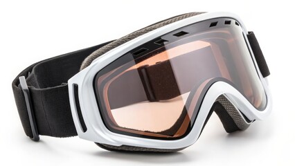 White Ski Goggles with Orange Lenses