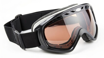 Black Ski Goggles with Amber Lens