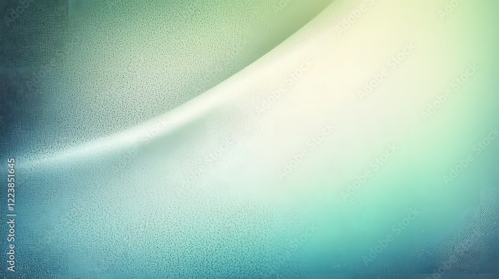 Poster Elegant and captivating turquoise green gradient backdrop featuring soft glowing light leaks and a textured grainy surface  This visually striking image is perfect for use in digital and print media