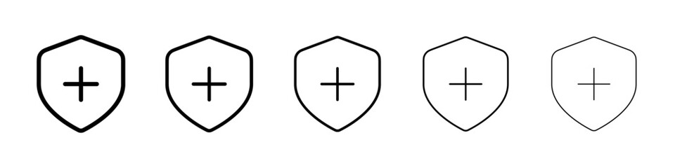 medical shield icon Vector logo sign