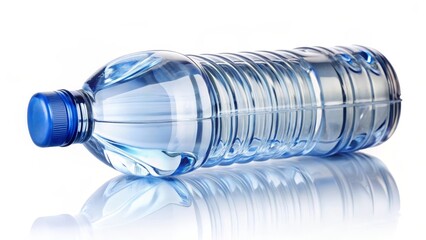 Plastic Bottle of Water on White Background