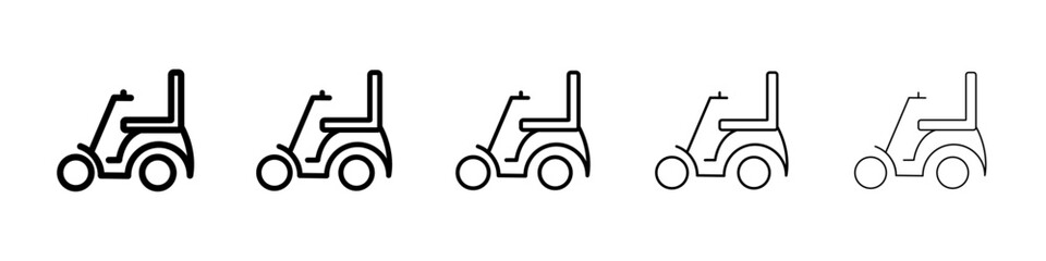 Motorized wheelchair icon Vector logo sign