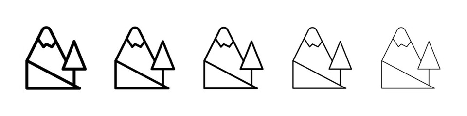 Mountain slide icon Vector logo sign