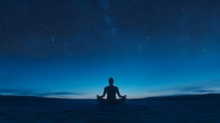 Fototapeta premium Meditative Solitude Under a Starry Night