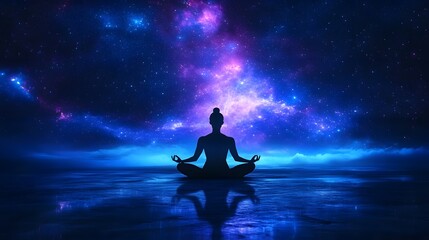 Meditative Solitude Under a Starry Sky