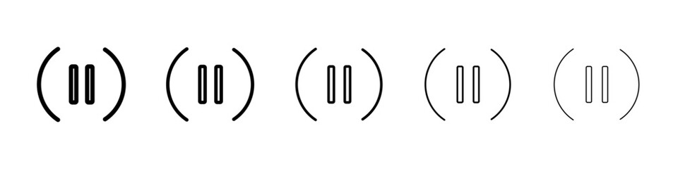 Pause music icon Vector logo sign