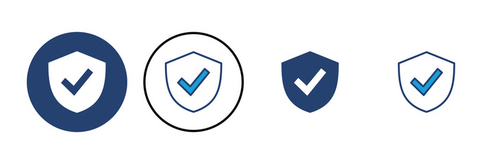 Shield check mark  icon vector. Protection approve sign. Safe icon vector