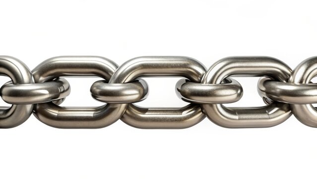 Stainless Steel Chain Links Close-up