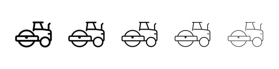 Road roller icon Vector logo sign