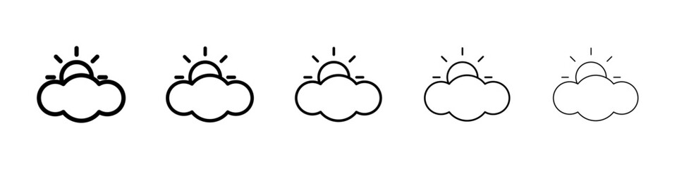 Sun cloud icon Vector logo sign