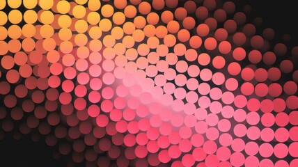 Abstract gradient pattern featuring vibrant circles in shades of orange, pink, and red against a dark background, creating a visually striking design.