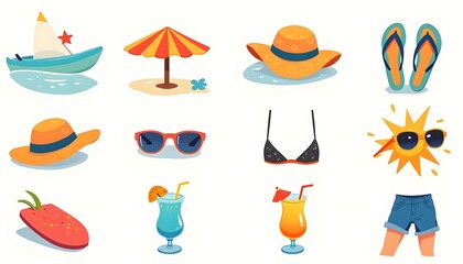 Summer Vacation Essentials Beach Items Collection