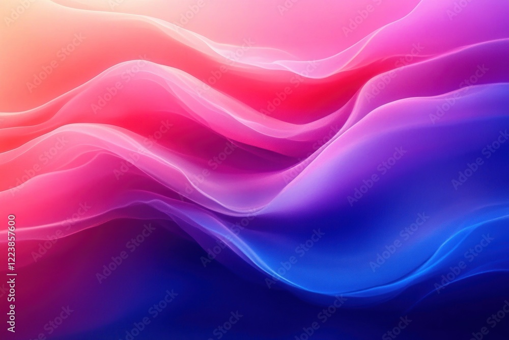 Poster abstract wave background in pink and blue hues with smooth gradient pattern