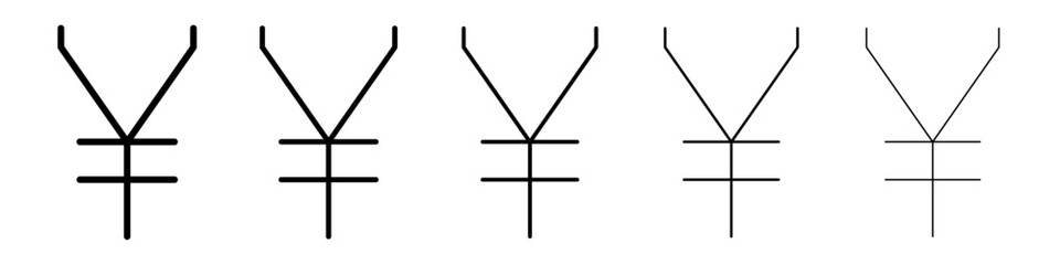 Yen icon Vector logo sign