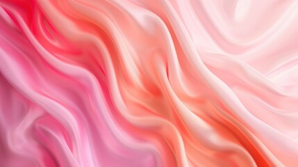 Fototapeta premium Soft and Dreamy Pink Waves of Satin Fabric Flowing Gracefully, Creating a Luxurious and Serene Background for Elegant Designs and Textures