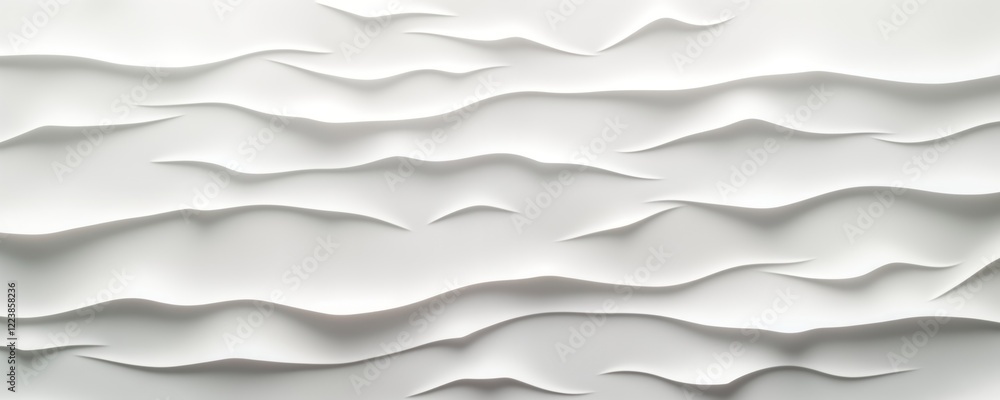 Poster Abstract background with smooth white wavy texture. Modern graphic design with simple pattern. Ideal for wallpaper, banners, business templates. Simple design element useful for creating neutral