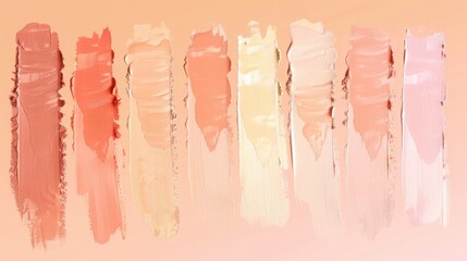 Subtle Color Palette Featuring Various Shades of Pink, Peach, Beige, and Cream Perfect for Fashion, Design, and Beauty Projects with Soft Background