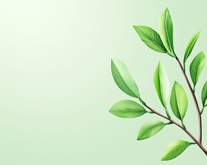 Fototapeta premium Fresh Green Leaves on Soft Background