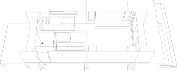 3D illustration of building structure