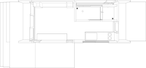 3D illustration of building structure