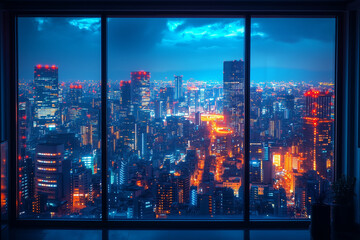 A Luxury High-Rise Apartment with a Full View of the City, Offering Stunning Views and Sophisticated Living