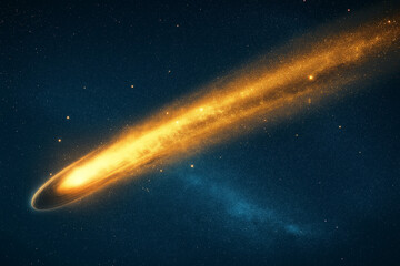A Comet Trailing Through a Field of Stars, Creating a Beautiful and Magical Astronomical Event