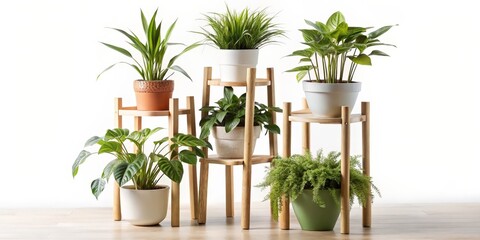 Potted Plants on Bamboo Stand