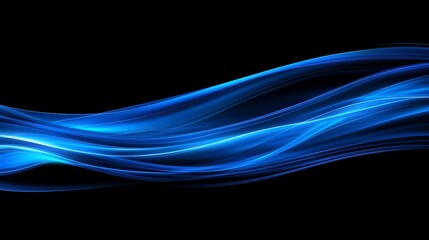 Abstract Blue Wave Swirling Energy Dynamic Flow Elegant Design Glowing Lines Dark Background